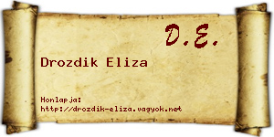 Drozdik Eliza névjegykártya